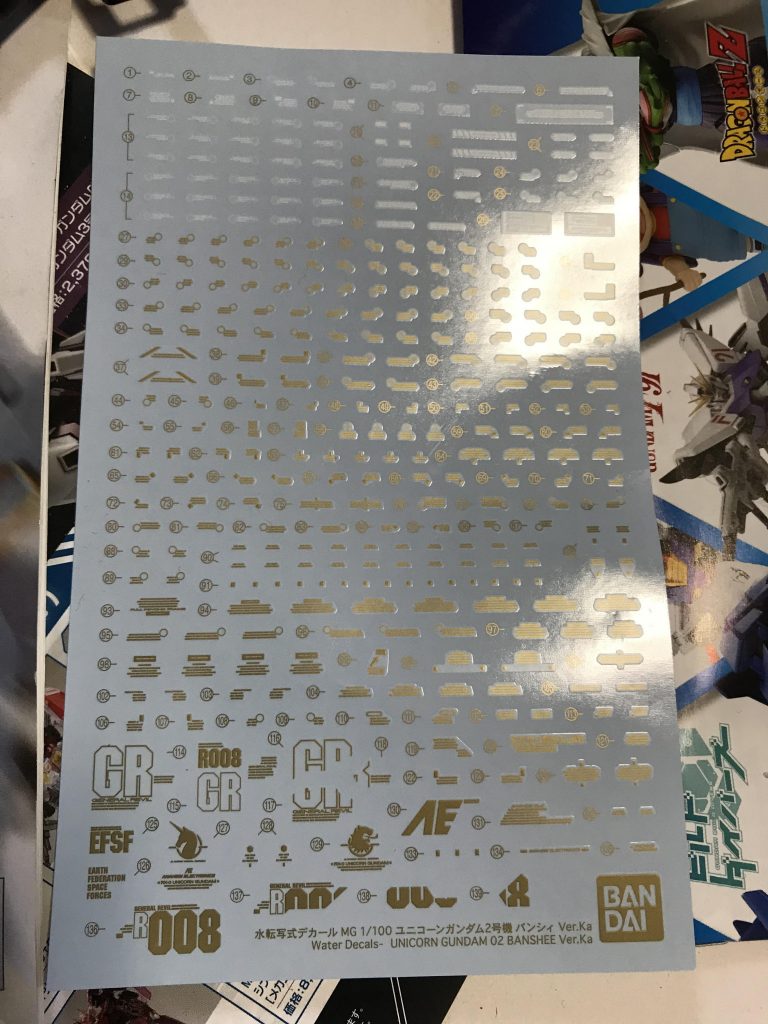 付属の水転写デカール