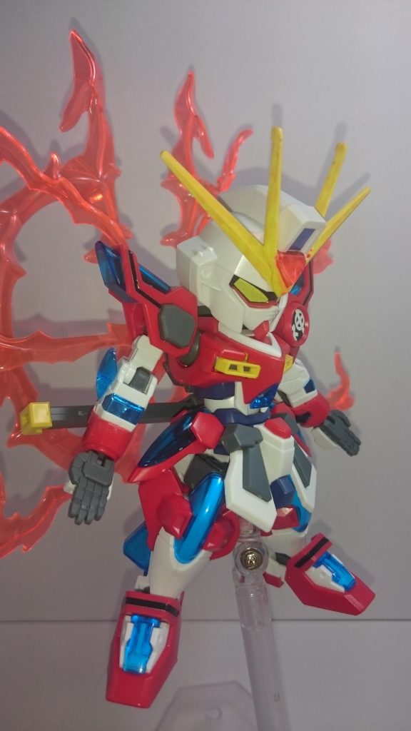 使用したガンプラ
HGBF カミキバーニングガンダム
SDEX エールストライクガンダム
SDEX ビルドバーニングガンダム
胴長になってしまったのでSDCSよりでしょうか