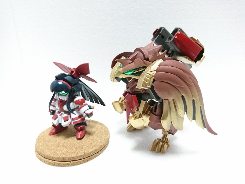 遂に鷹のママハハ完成!鳥獣鉄機というサポートメカの設定で作りました。実物よりだいぶデカイです(笑)