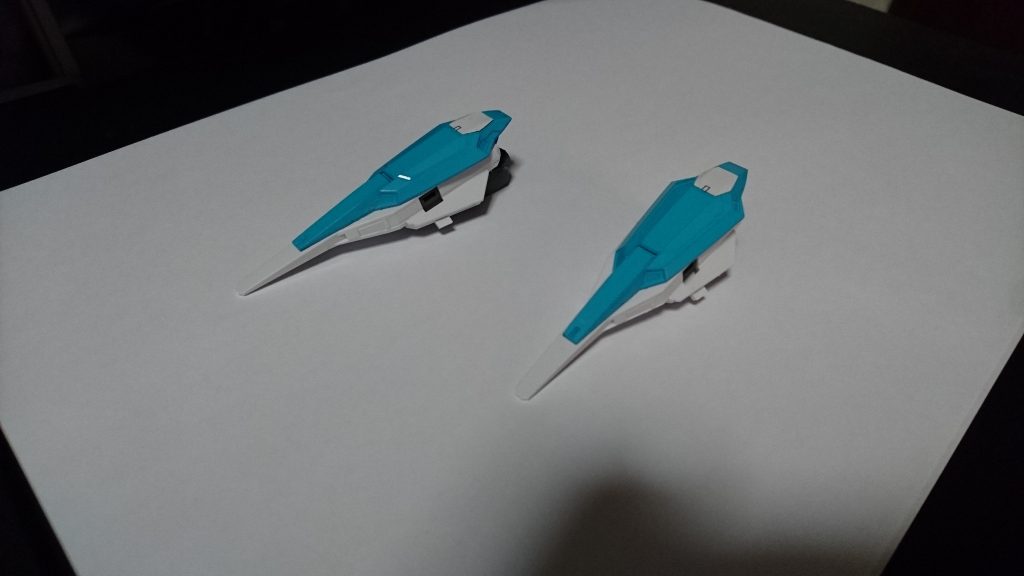 「GNトライアームズ」は当初塗装予定はなかったんですが、塗装後組んでから「色揃えよう」と急遽塗装。