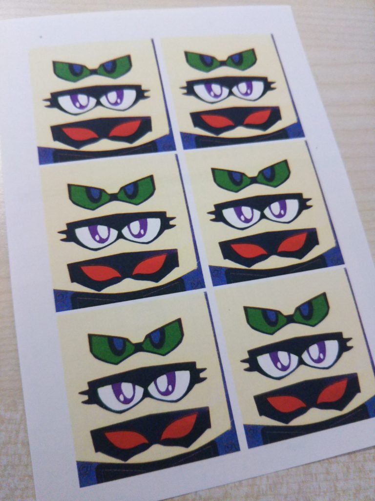 目はフォトショップでシールを作成