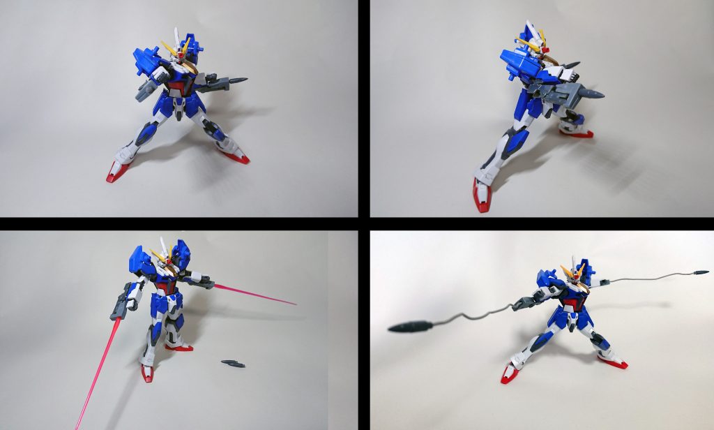 勿論、本体にも武装は搭載されている。基本的には二丁のビームライフルを使用するが、腕部に装着された複合攻撃兵装。パイルバンカーとしての運用。
バンカーを射出しアンカーとしての利用も可能。
またパイルバンカー射出後はビームサーベルの展開も可能である。