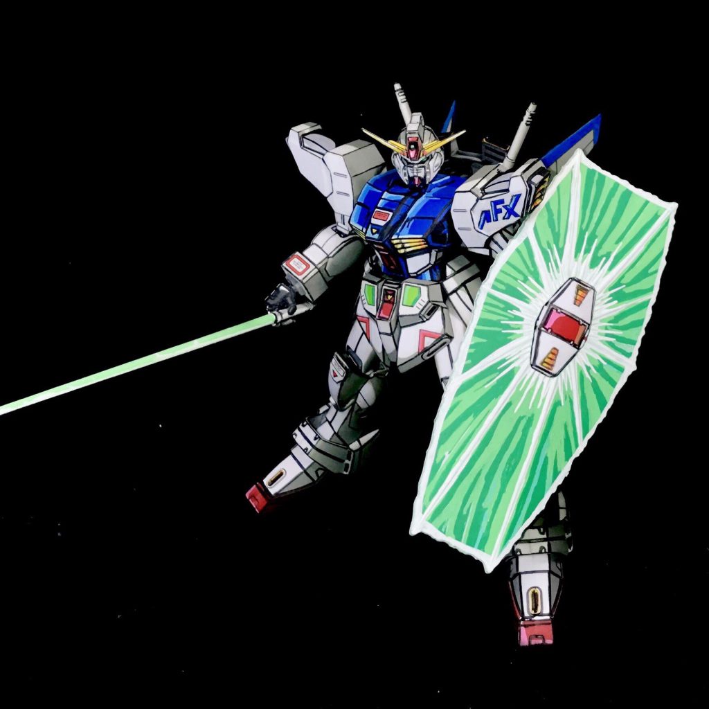 1/100 シルエットフォーミュラ RX-99 ネオガンダム イラスト風塗装–3枚目/制作者：ソネ