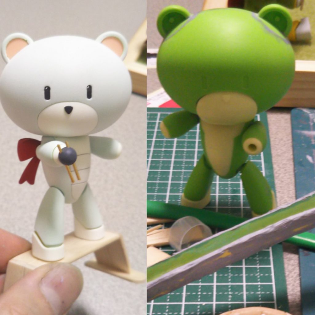 今回  実験的な塗装として成形色の上から下地が透けるように白を吹いてみました