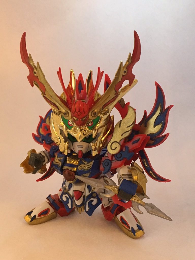 通常形態
孟獲に阿修羅王のパーツ切り貼りしています。
阿修羅→阿修羅王に出世した際に基調色も青→赤に変わってしまったので敢えて青多めの色合いにしてみました。