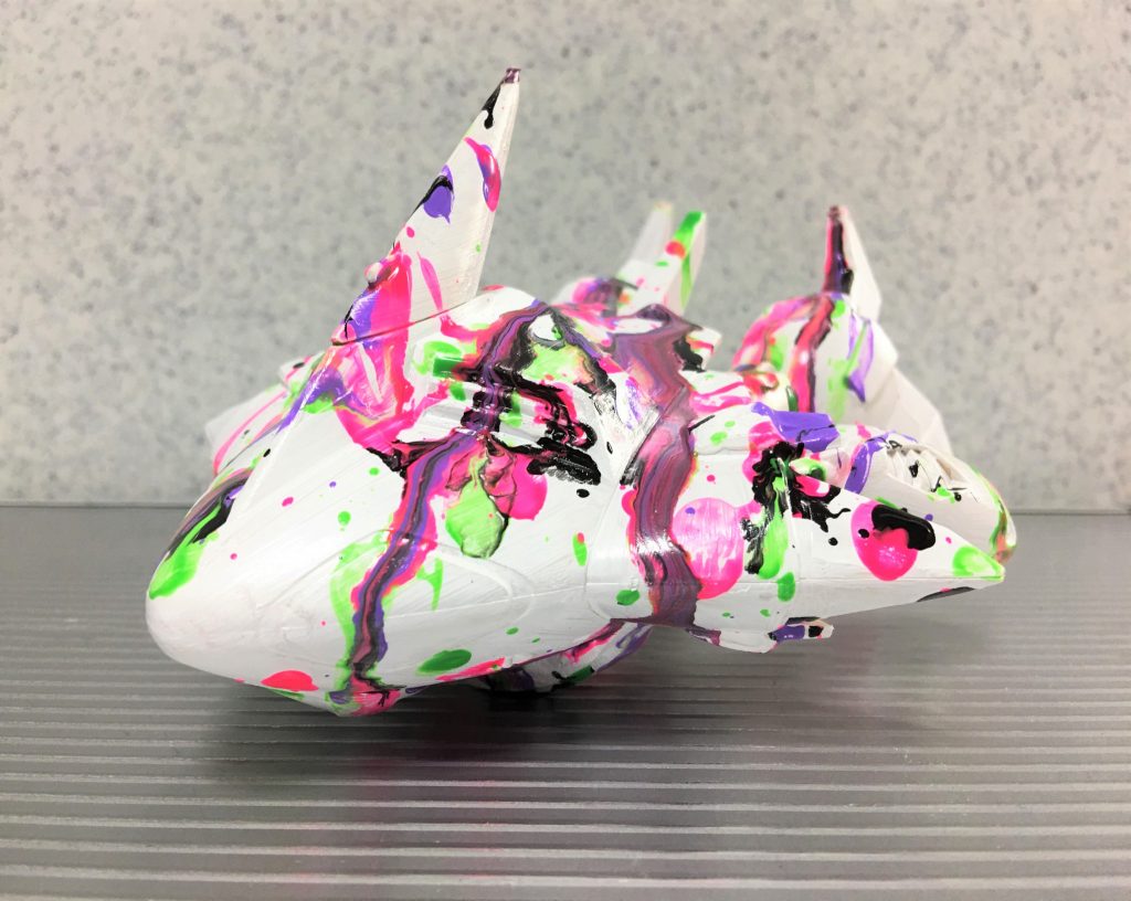 ドロッピングの潜水モード。
(   ；￣∀￣。) 絵具が乾くのが待ちきれずに進めたらすごい色になってしまいました・・・