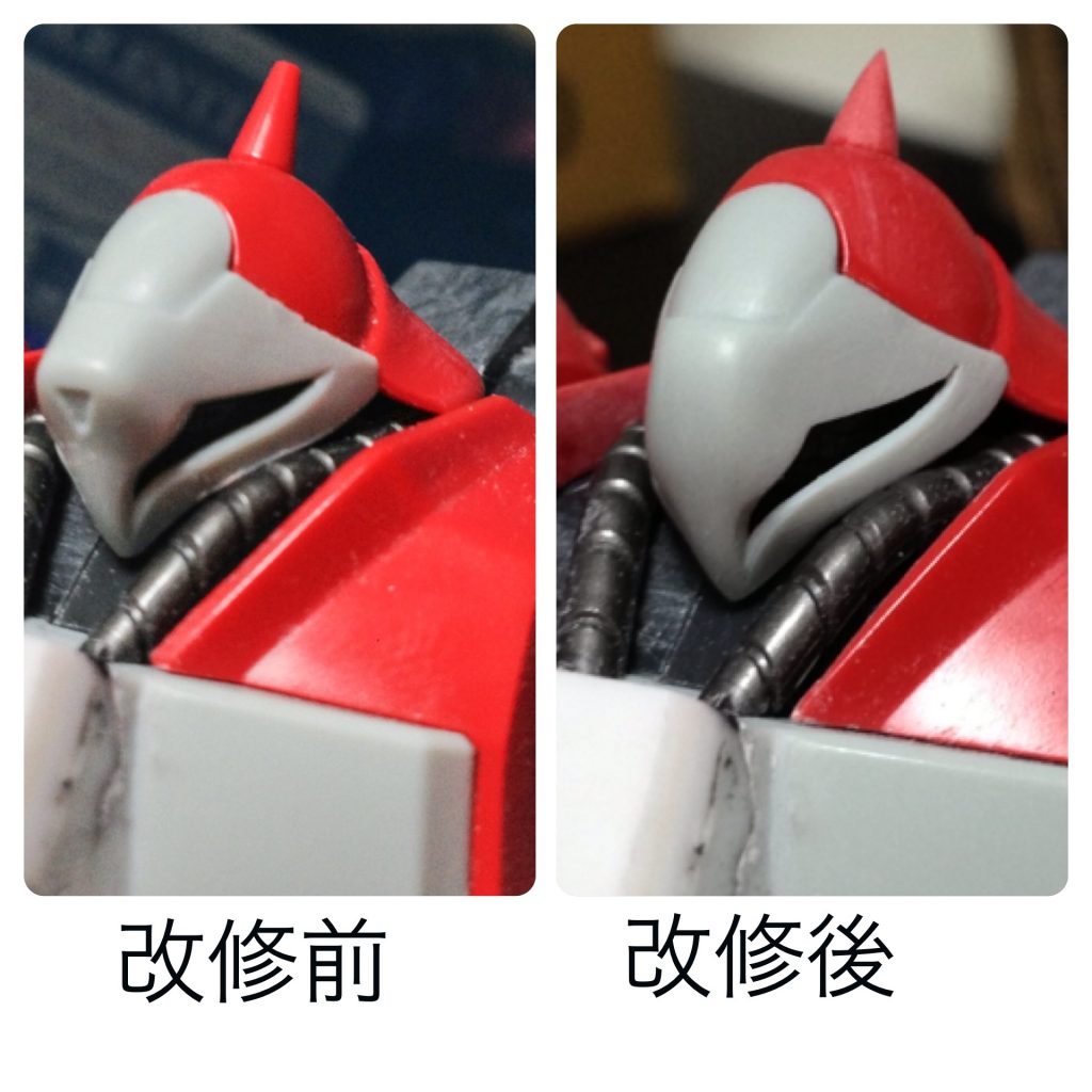 頭部の形状変更と目尻をシャープにしています、イメージはグリフィスの仮面ですw