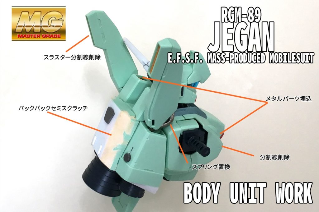 胸部・バックパック改造時