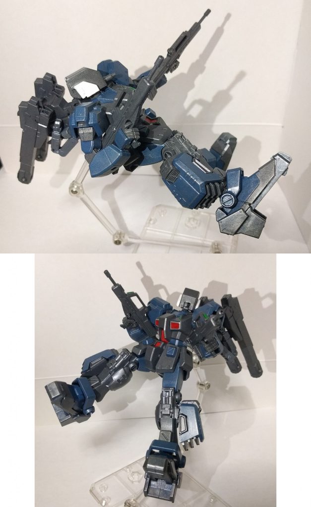 アサルトパック時のみブースターユニットをバックパックに装着可能、この形態では空間戦用高機動型と呼ばれる姿になります