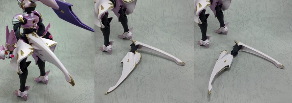 しっぽが抜けて回転して弓になります