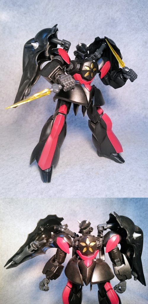 サブウェポンのビームダガー
未使用時は肩アーマーに収納しています