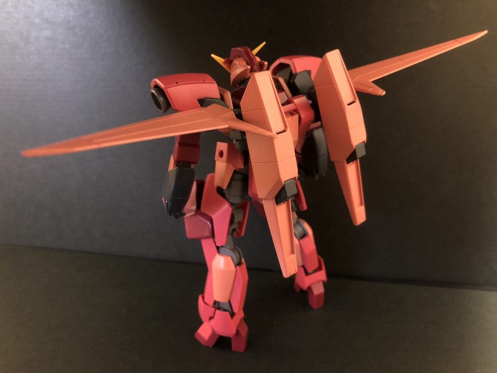 バックパックは流星号のスラスターをベースにage3オービタルやセイバーガンダムのパーツを組み合わせて作成しています。
〜アクション〜