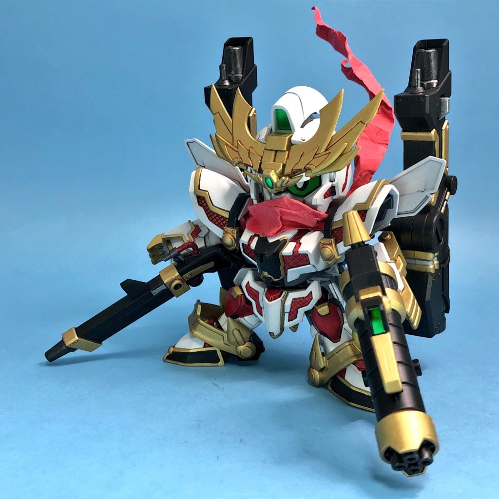 ・重装形態
ダイバーであるアヤメが敬遠していた『積載過多』なモード。機動性は著しく低下するが、その火力は絶大で、一点突破するボス戦などで活躍するが、追加武装は下記の3種類。
①西洋新式連発銃…左手に装備
反撃を許さない連射力で敵陣を荒らす。
②種子島雷威銃【改】…右手に装備
改良し、命中精度が向上している。
③大目牙砲…背中に2門装備
圧倒的な火力で敵を殲滅する必殺武器