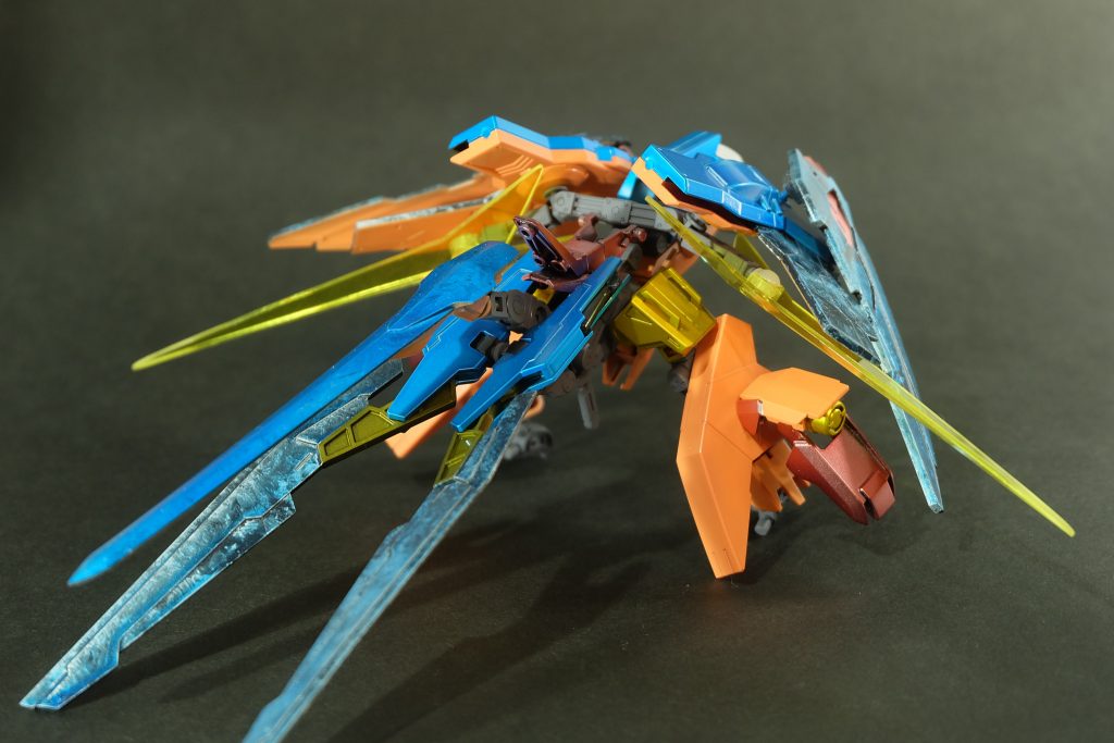 お腹側がオレンジ、背中側がブルー
結構綺麗！