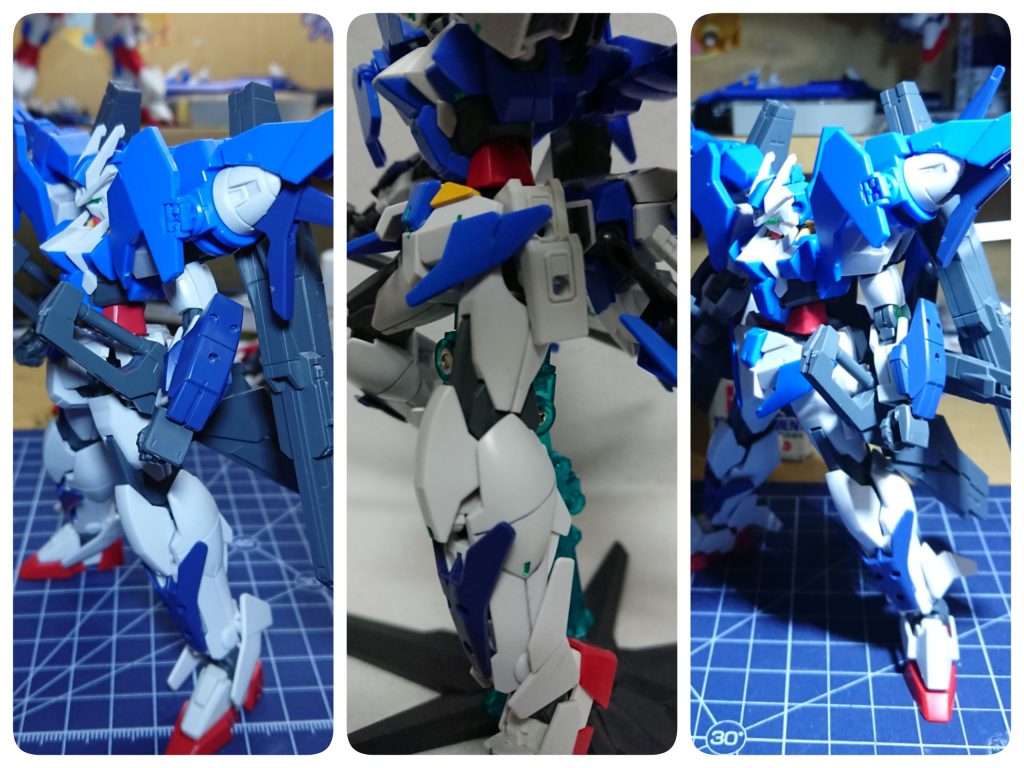 〜その③〜
バスターソードも2本持ちさせる予定だったのでマウントする所を探し、腰横に付けることに。
ただ、そのままだと位置やフロントパーツに干渉するため、腰横の白いパーツを2枚重ねして延長。
そしたらいい感じの位置に収まりました。