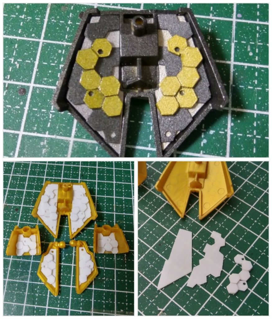 リアアーマー裏はプラパンを加工してハニカム積層構造にしました。