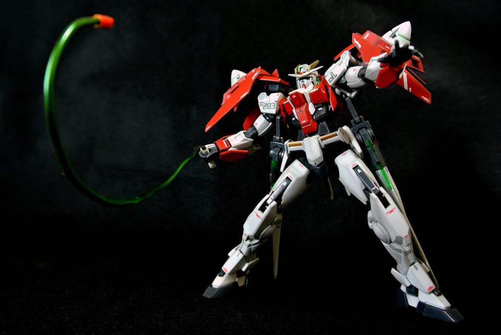 アカダイバーの武器は鞭。100均のカラーワイヤーで急ごしらえ。