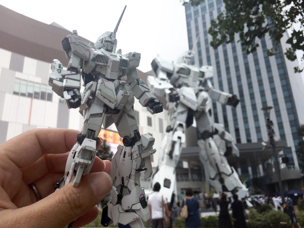 本物と記念写真