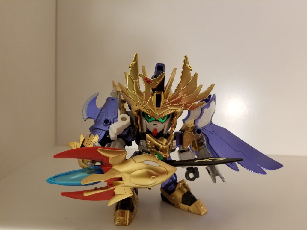 皇帝即位に際し、因縁の敵であり好敵手であった陸遜から献上された赤光飛燕を組み込んだ飛燕黒翼刀