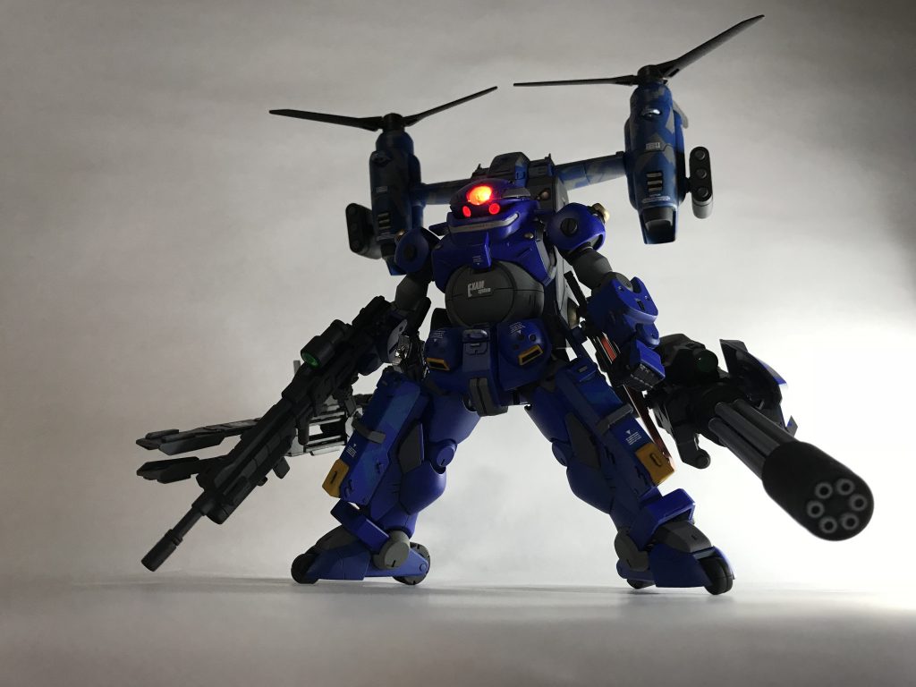 〜EXAM〜
エグザムシステムを搭載しております。
カメラ部が緑から赤に変わり、機体性能が格段に向上。マスダイバーや強力なダイバーを相手にした時に発動します。
容赦なく敵機を殲滅する姿から「青い悪魔」
と恐れられました。