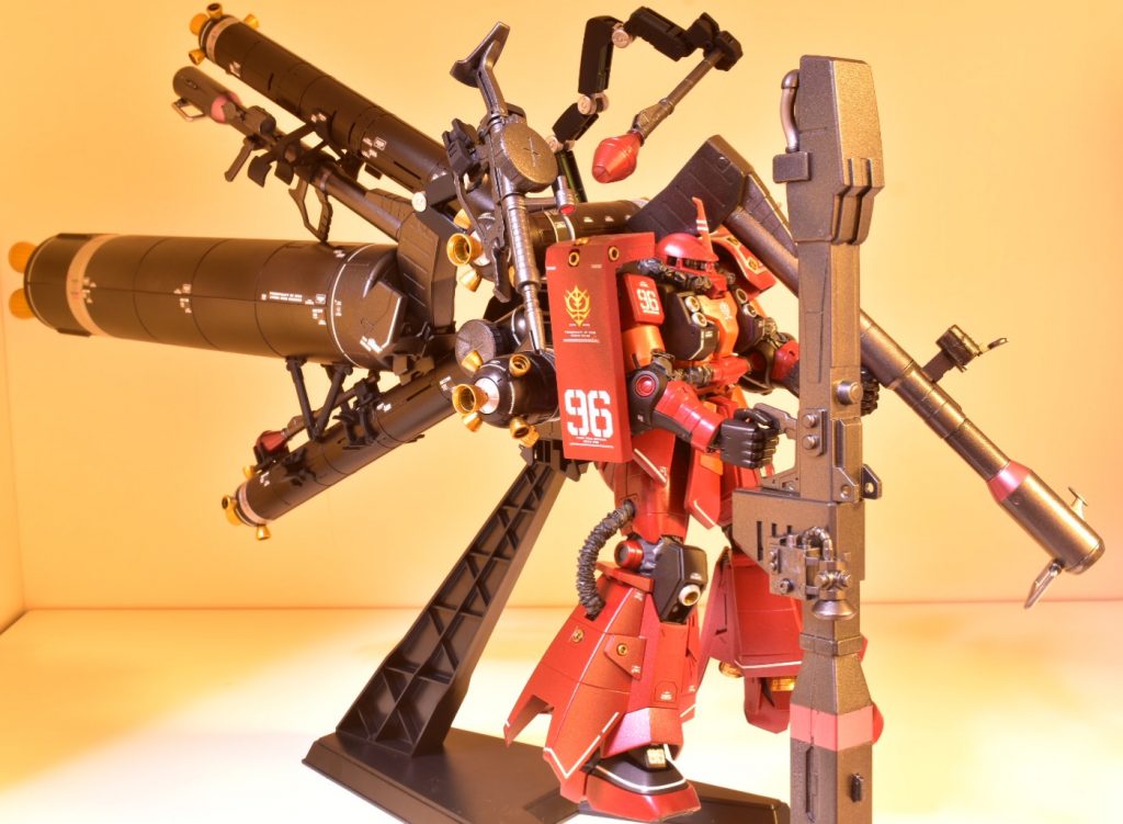 これを見て頂くとわかるのですがビームバズーカとジャイアントバズにはワンポイントとしてメタルピーチのラインを入れています!
意外と良かったです(*´-`)