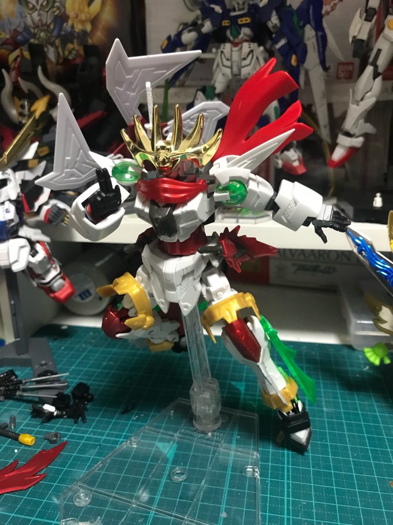 そういえばリアルモード忘れてました…

『コメント』
特にモチーフもなく作ったんですが
カラーリングは忍者エクシアぽくなり
マスクをすればアストレアに見え
LEDの目はリペアみたいになり
私は本当にダブルオーが好きなんですね

閲覧ありがとうございました！