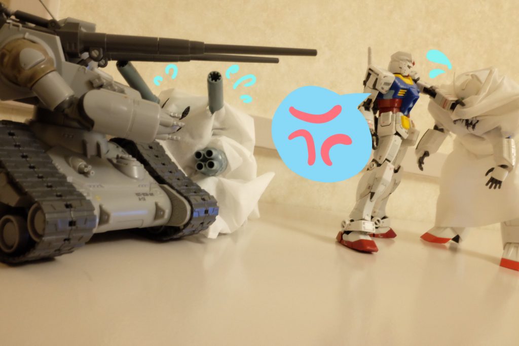 タンク:*ビェーーー!!!!*
ダム:怖すぎるんだよバカ! ガンタンク泣いちゃっただろ!!
∀:痛い痛い!! 引っ張らないで!!