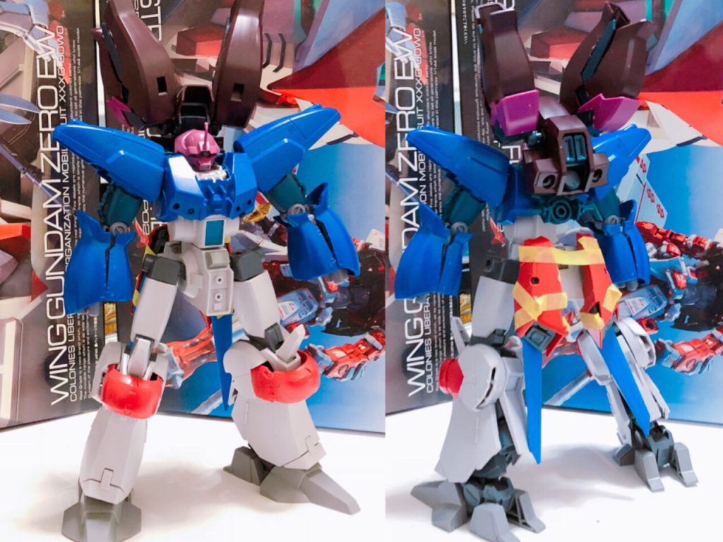 ## 案その2
リアアーマーなどを変更しました。
リアアーマーはRGサザビーとフリーダムを仮止めしています。
バックパックにはローゼン・ズールを使用しました。