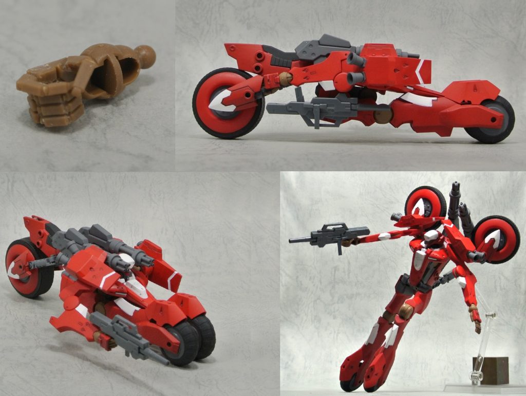 おまけ1
やっぱり武器持ち手が欲しかったのでパーツ取り用の予備手首を加工してGNマシンガン(パチ組み)をもたせてみる
やはり手持ち武器はいい…心が洗われる