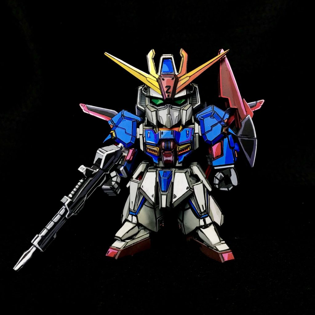 SD クロスシルエット Zガンダム イラスト風塗装–2枚目/制作者：ソネ