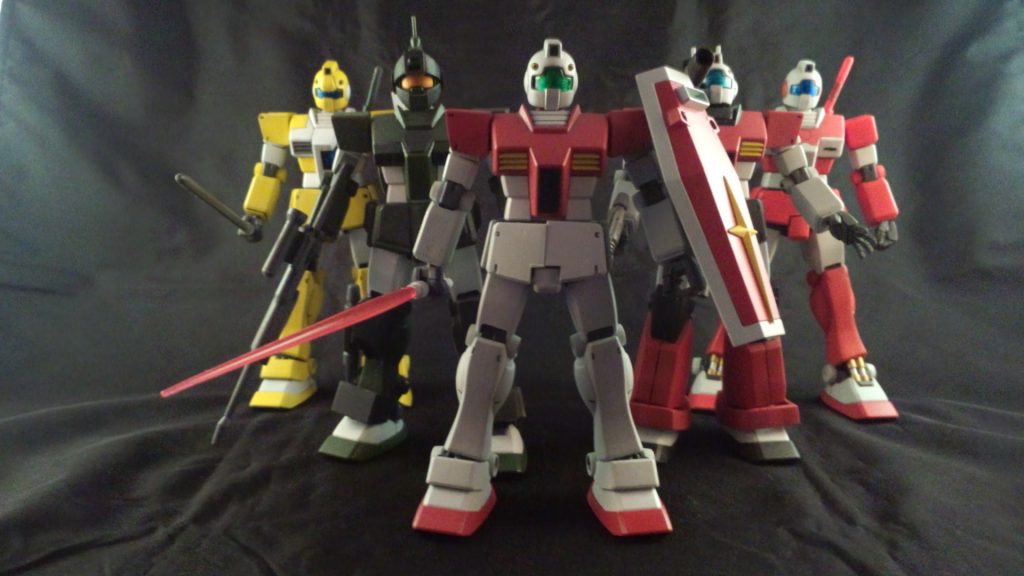 これまでのジムシリーズ5機を並べました。