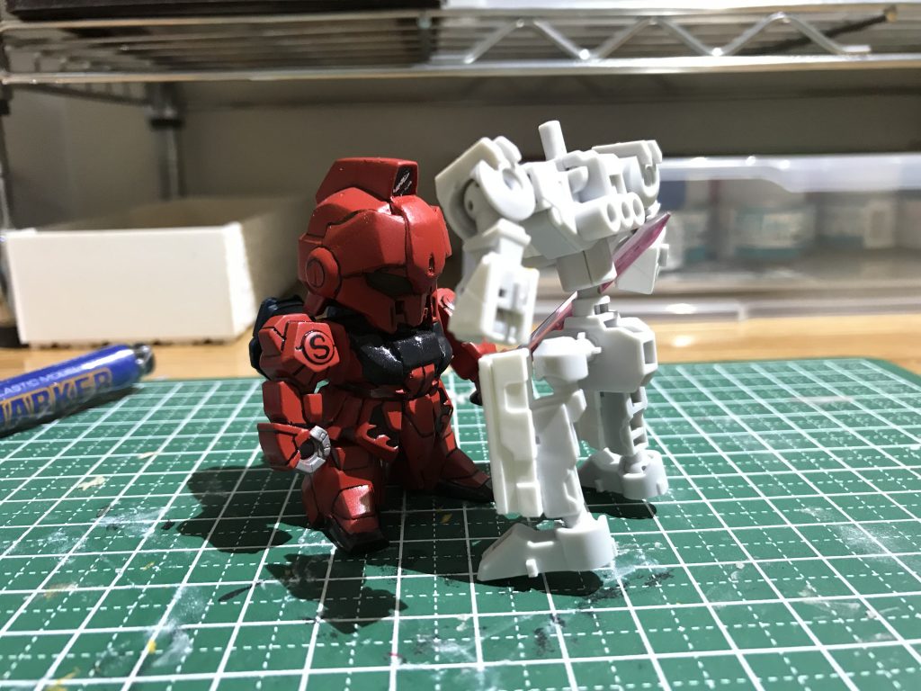 ビームサーベルで謎の機体を串刺しにしてみました。