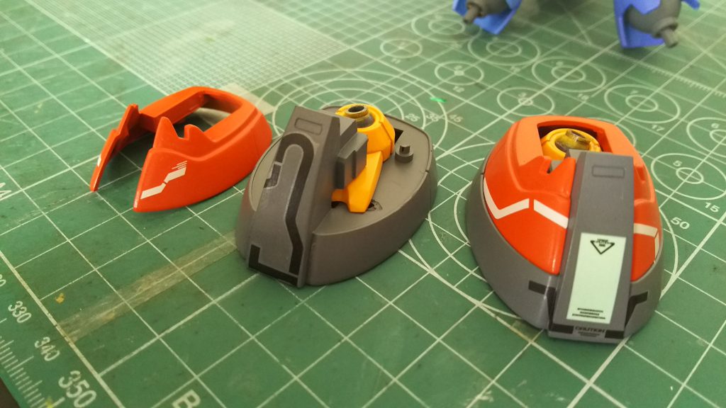 機動力アップ。
GNドライブ&ドムのホバー機能によりスピードアップしてます。
また下半身の安定度もアップしてます。
(簡単に脱げます)