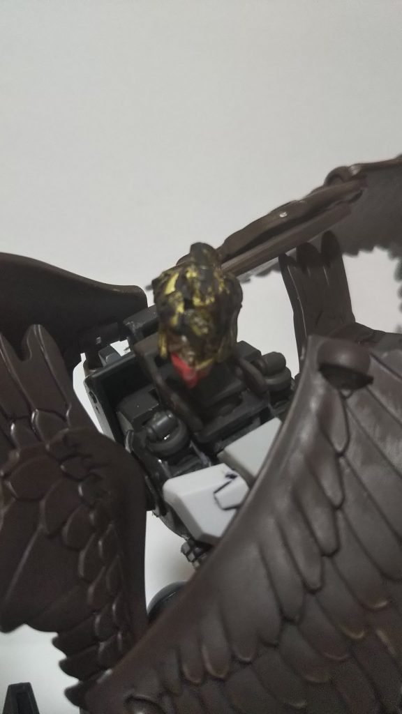 記述の一つに人の財産だけでなく視力や聴力まで盗むという・・・なので因果応報ということで厄災戦で片目の視力を奪われて散ってしまい、頭部は復元できないという設定にしてます。