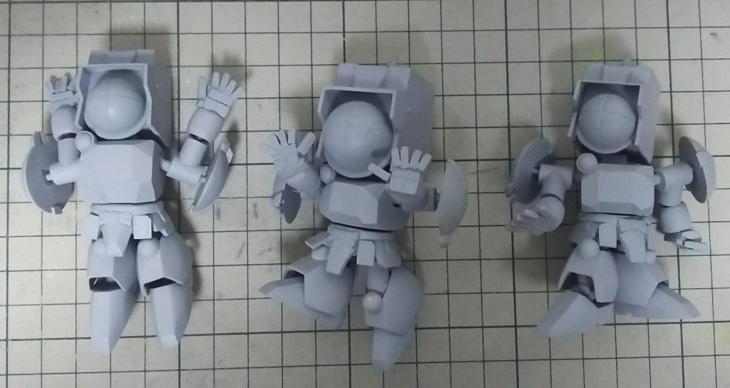 3体全部違うポーズにしました