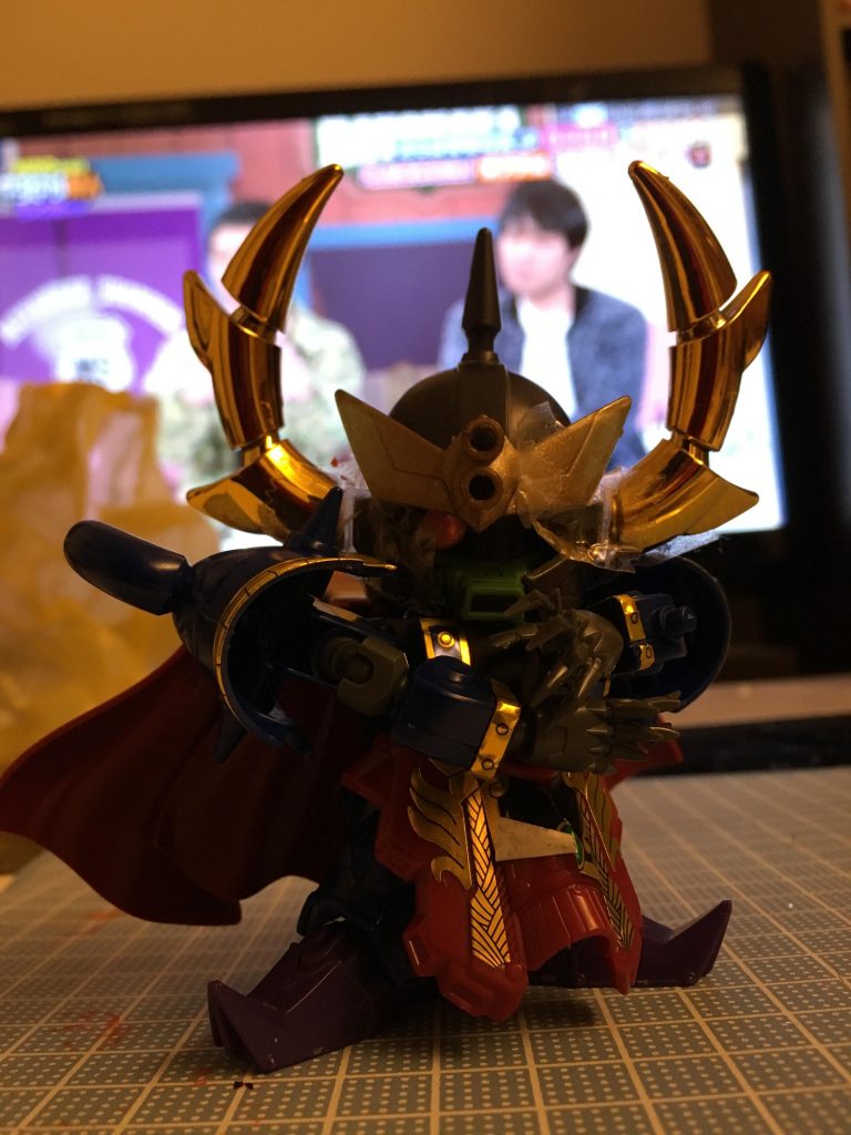 決定版
スカートを熾鵬 司馬懿サザビーにすることでよりゴルベーザっぽくできたのではないかと思います。
夏侯惇ギロスや公孫瓚イージーエイトなど三国伝キットを中心にBB戦士のミキシングになります。


ご覧いただきありがとうございました^ ^