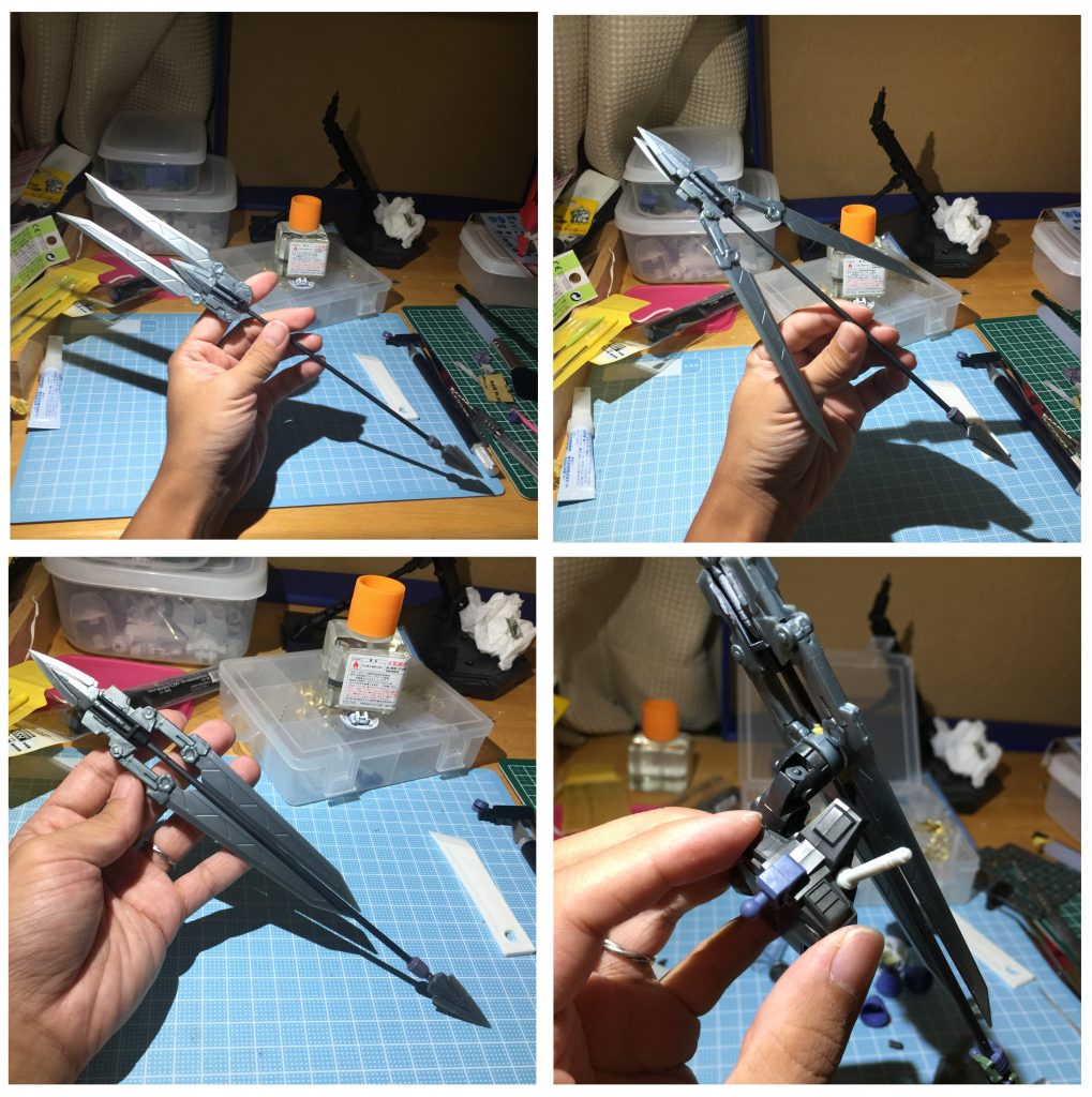 武器及びバックパックの作成。可変式の槍です(苦笑)