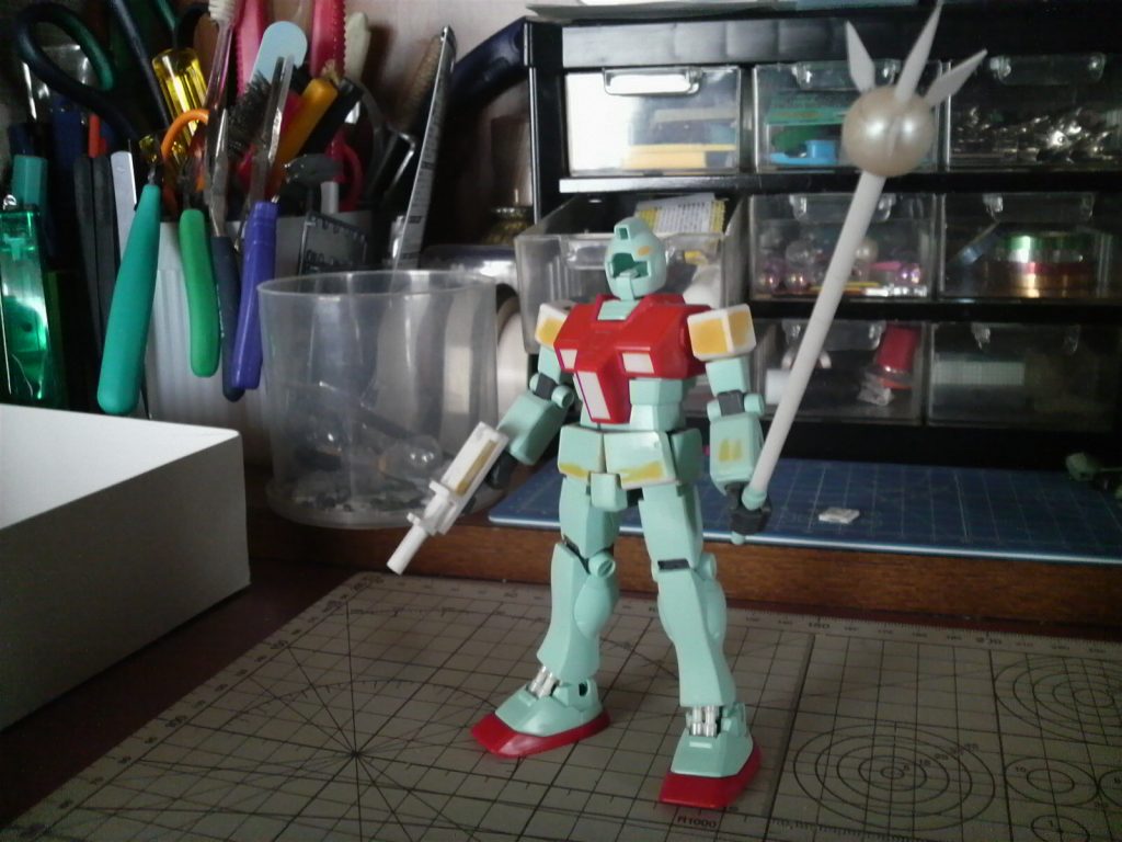 塗装前状態。
この時のジャベリンはまだクリアーではなく、この後に良い素材に出会い作り直しました。