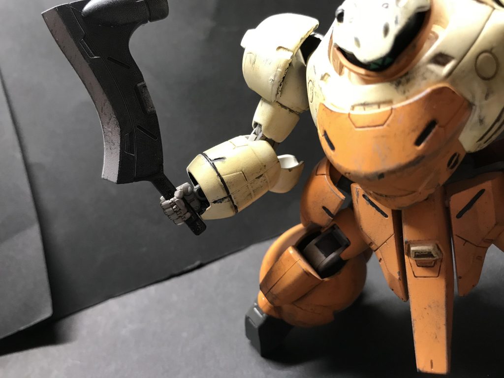 ハンマーチョッパー。MA戦では大活躍でこの機体の魅力の1つかと思います。
あとハンドパーツのディテールが他の機体より細かくていいですね。