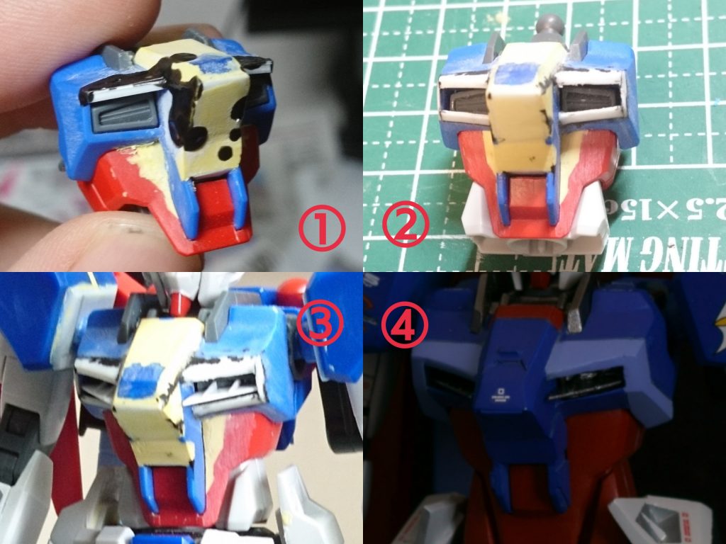 制作過程です。ボディは8割位はHGCEフォースインパルスガンダムのものとなっており、そこからはパテやプラ板で工作したので実質はインパルスからのセミスクラッチとなりました。