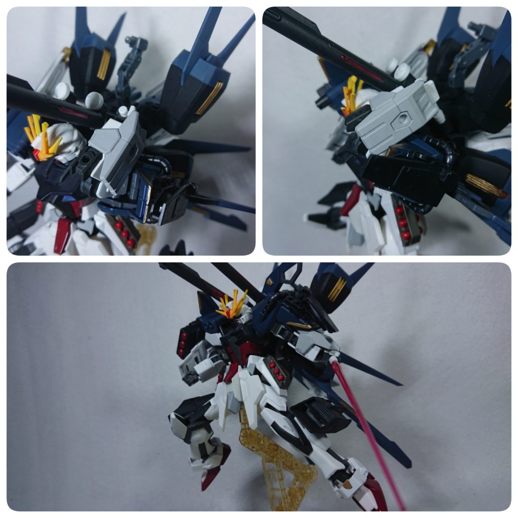 ビームサーベルラックから難なく取り出すことができます。
この辺りはベースキットの可動域や出来に助けられてます笑