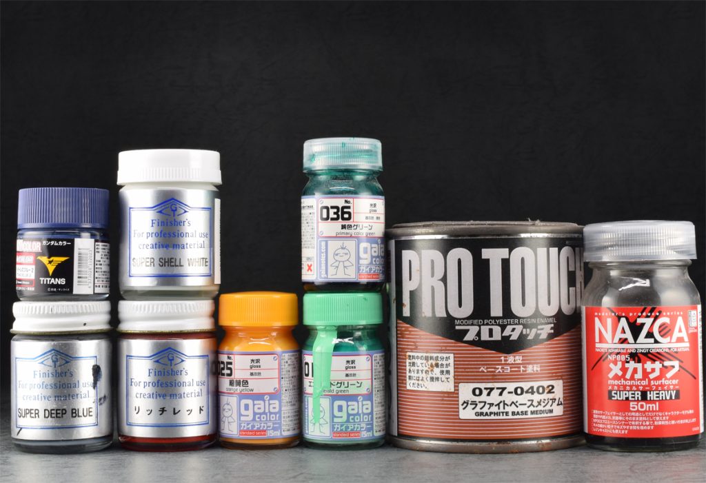 緑(センサー)のみエメラルドグリーン+純色グリーンで調色
ほかは瓶そのまま
写真に入れ忘れましたが関節はメカサフヘヴィ