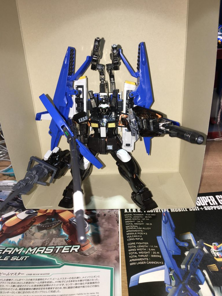 背部ビームキャノン、シールドキャノン、ミサイルポッド、ビームキャノン、ビームライフル、チェンジングライフルのフルバースト