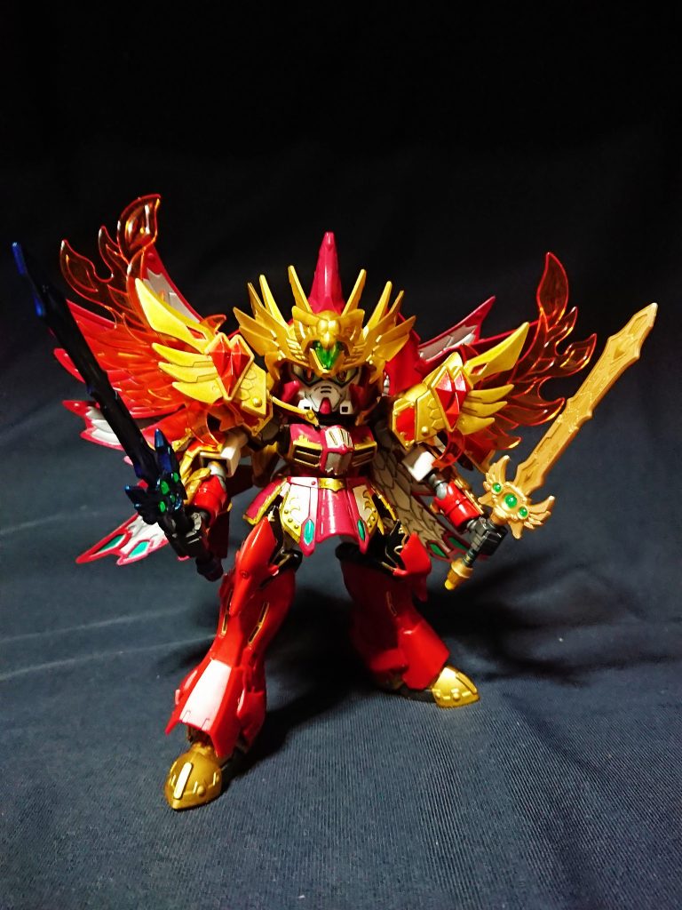 機武帝 紅蓮装 雀瞬曹操 疑似巨神体
雀瞬シナンジュの魂の力を借り、擬似的に巨神体となった姿。
パーツの組み合わせは等は想定外だったので、ここまで合うとは思いませんでした。