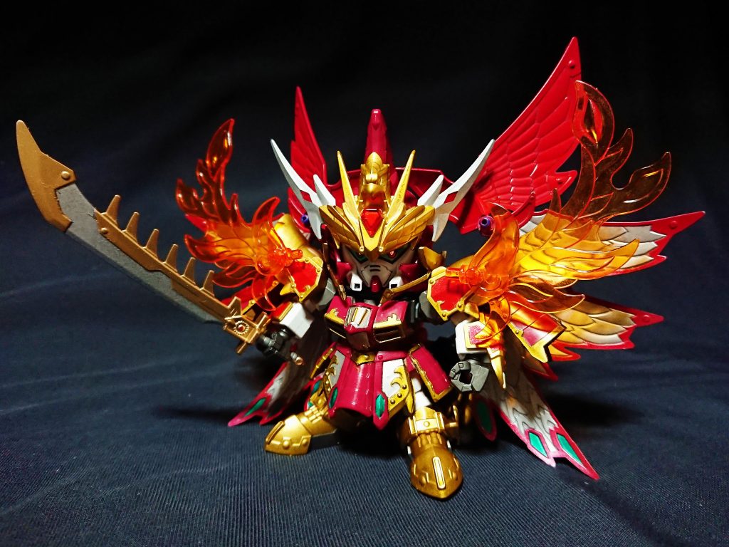 紅蓮装 雀瞬曹操
神話版鳳熾魂を背負い翼と炎が増えたおかげで、実際は写真以上に迫力があります。