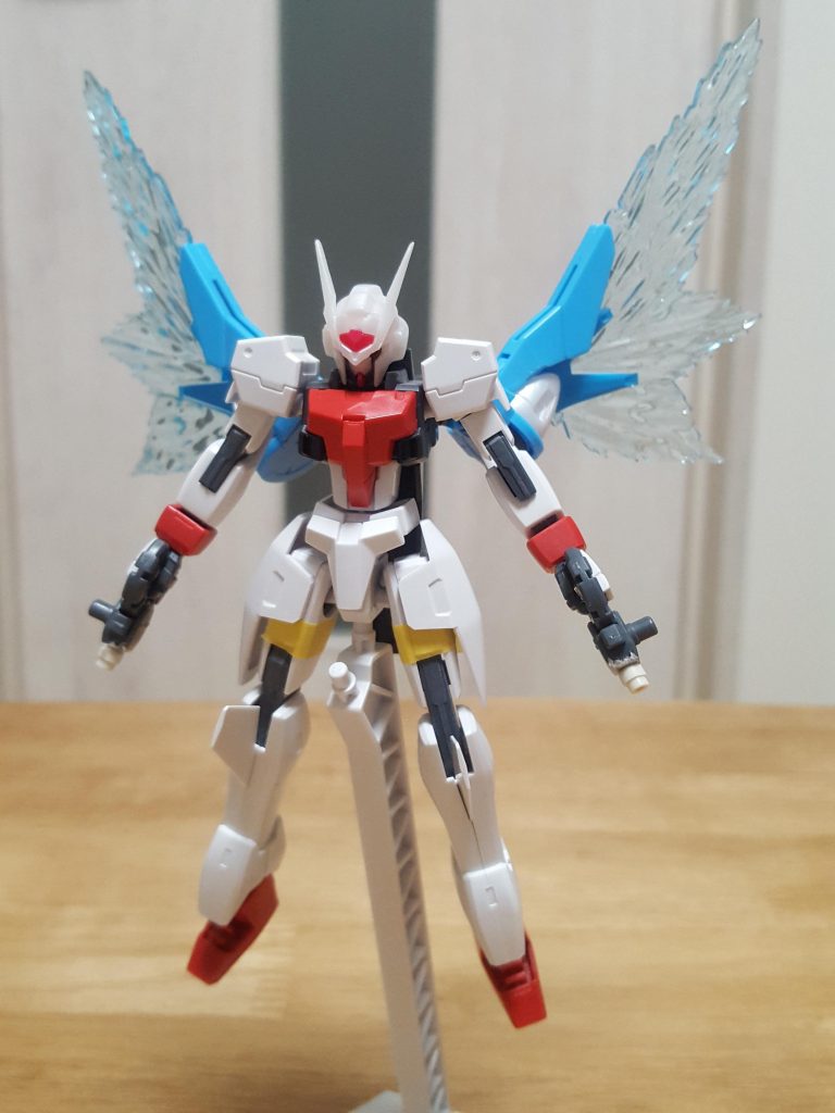 【仮組みの状態】
ほとんどパーツの入れ替えです。
改造部分としてはGNアーチャーのリアスカートの部分を、背中に持っきたぐらいです。