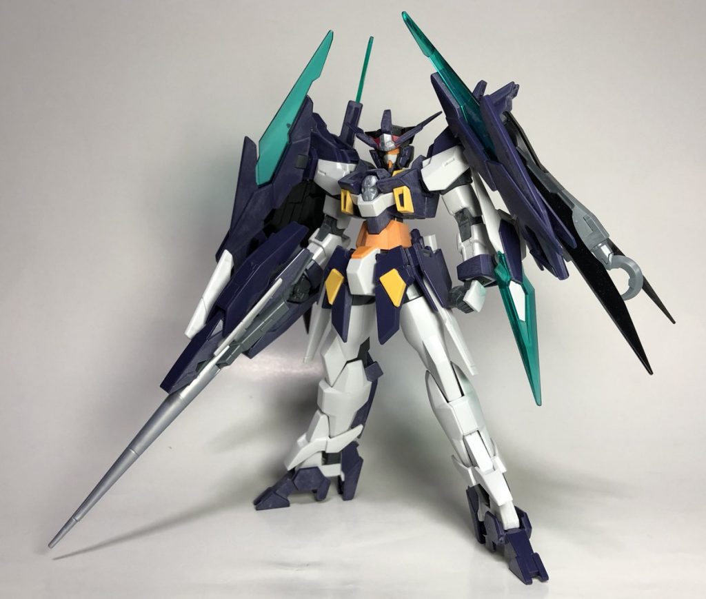 製作途中状態。バインダーは裏をプラ板で塞いでツライチに整形。接続にはスカルウェポン付属のジョイントを加工したものを使用しました。