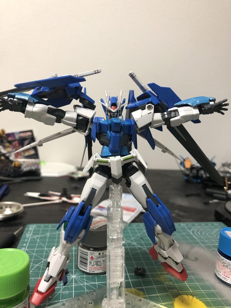 ダブルオースカイのクリアパーツを一部流用しました