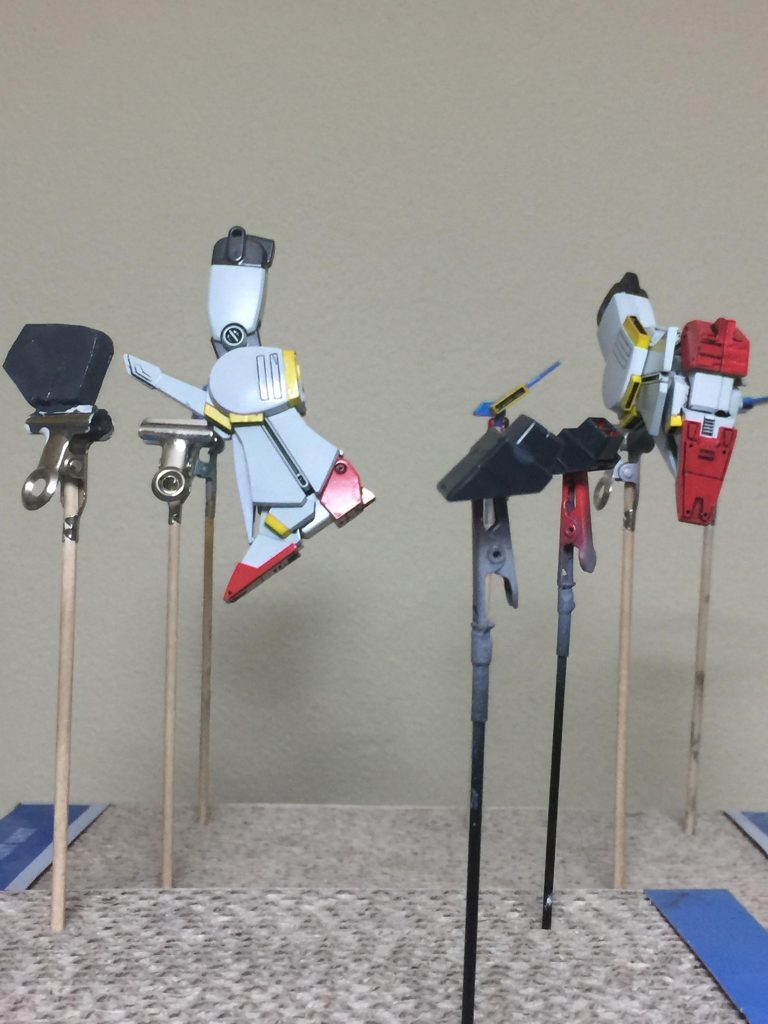 ZZガンダムとライトニングバックウェポンシステムMk-Ⅱ の スミ入れ工程