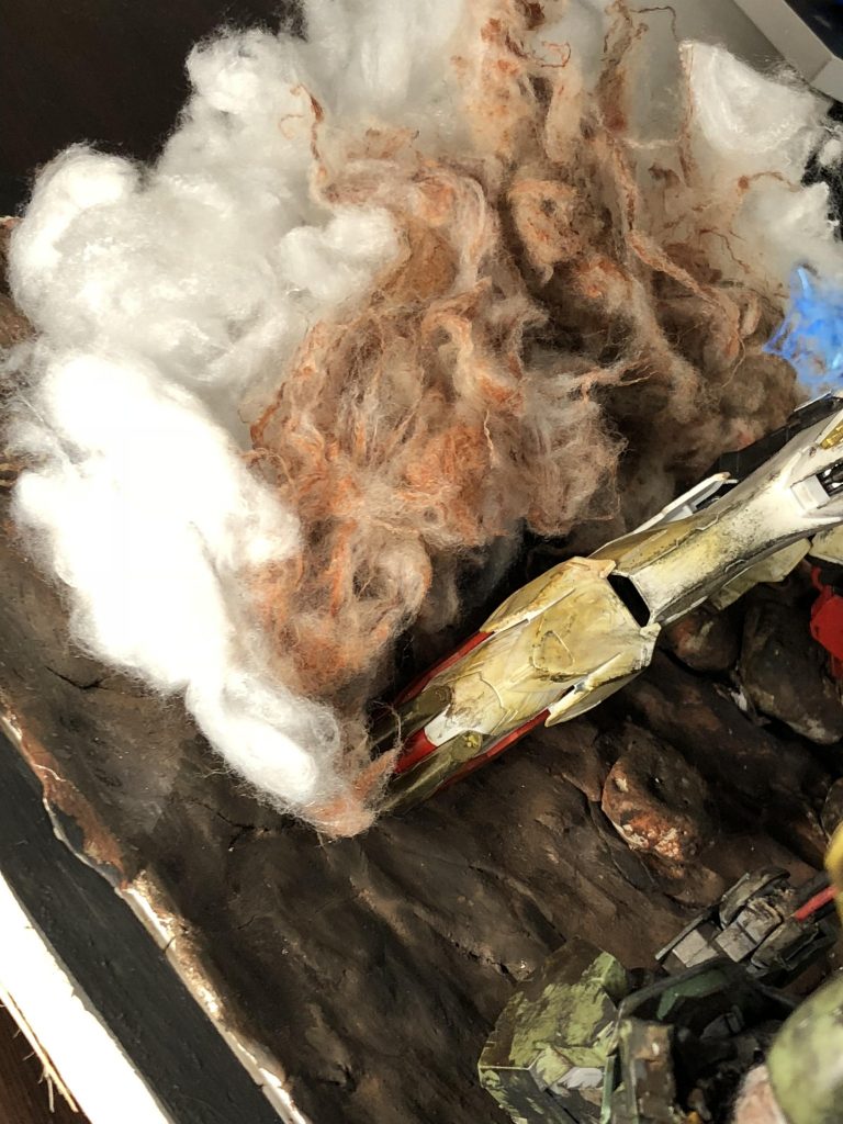 砂煙はエアスプレーを持っていないので絵の具で着色しました